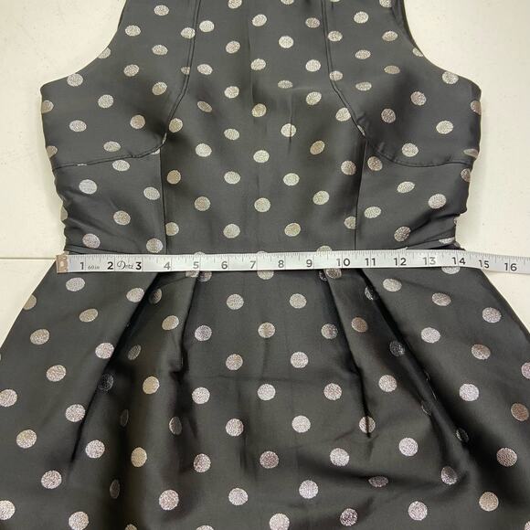 J. Crew Silver Polka Dot Bubble Skirt Dress Womens 2 Metallic Classy Chic Preppy - Picture 10 of 14